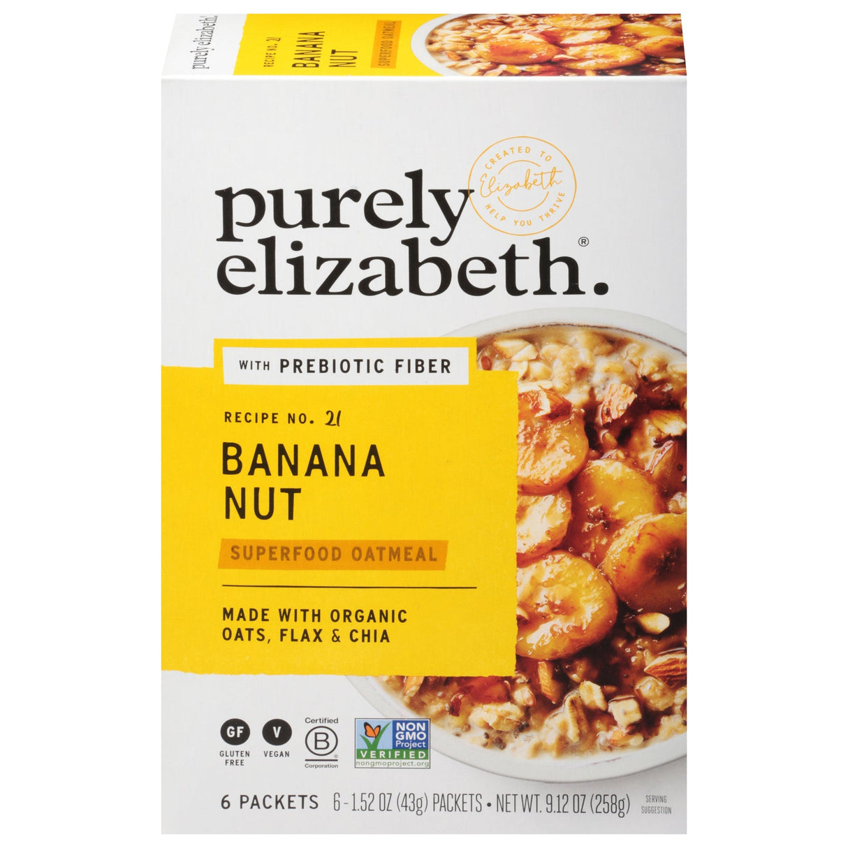 Oatmeal, Superfood, Banana Nut, with Prebiotic Fiber, Single-Serve Packets, 1.52 Ounce,6 - 6 COUNT