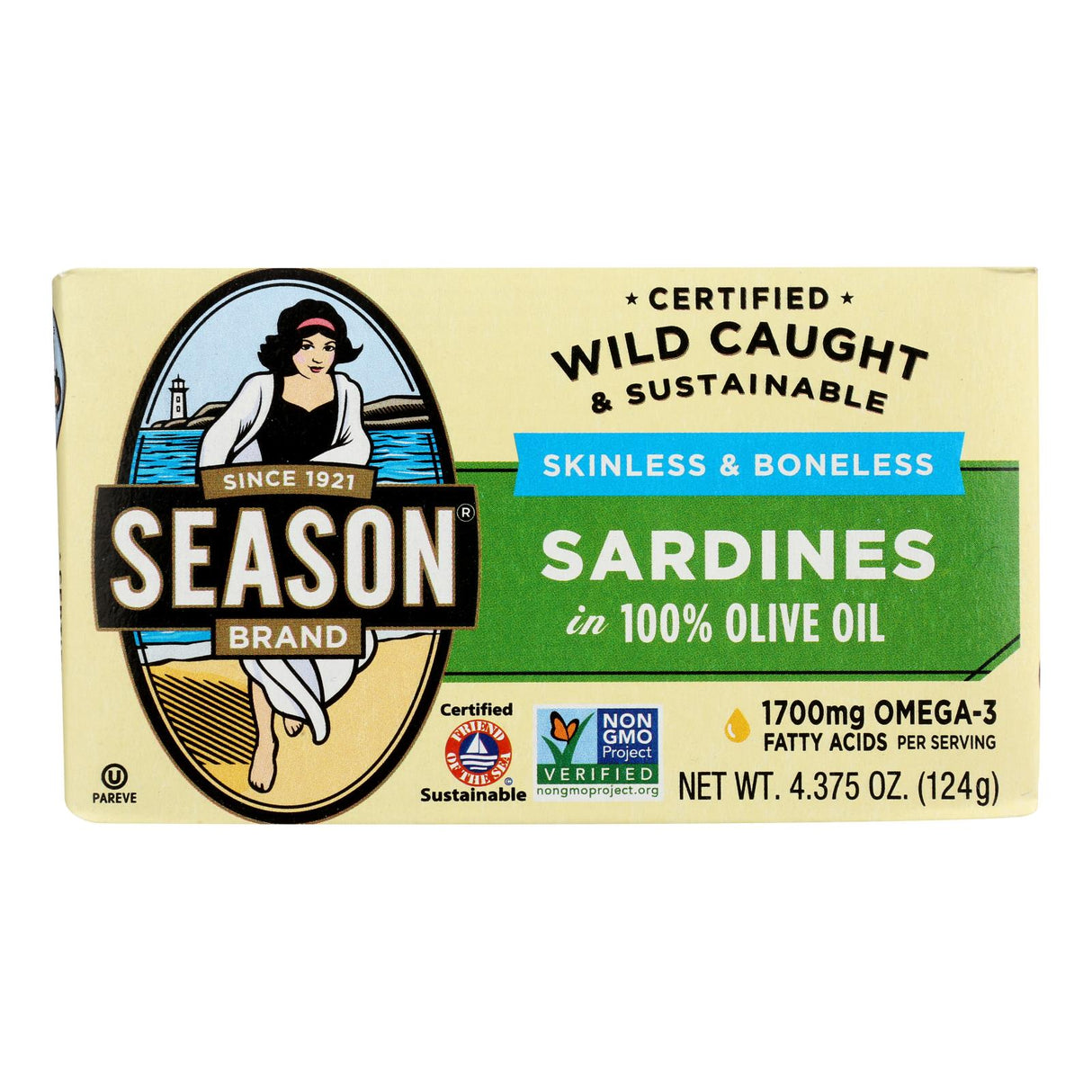 Sardines, Wild-Caught, in Olive Oil,12 - 4.38 OUNCE