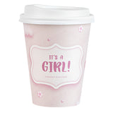 Cup, Hot, Restpresso 12 Ounce, Paper, It's a Girl Print, 3.50 x 4.75 Inch, includes White Lid,20 - 20 COUNT