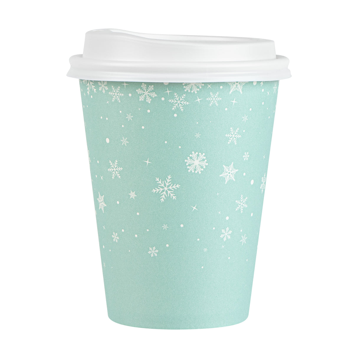 Cup, Hot, Restpresso 12 Ounce, Paper, Holiday Snowflake Print, Blue, 3.50 x 4.75 Inch, includes White Lid,20 - 20 COUNT