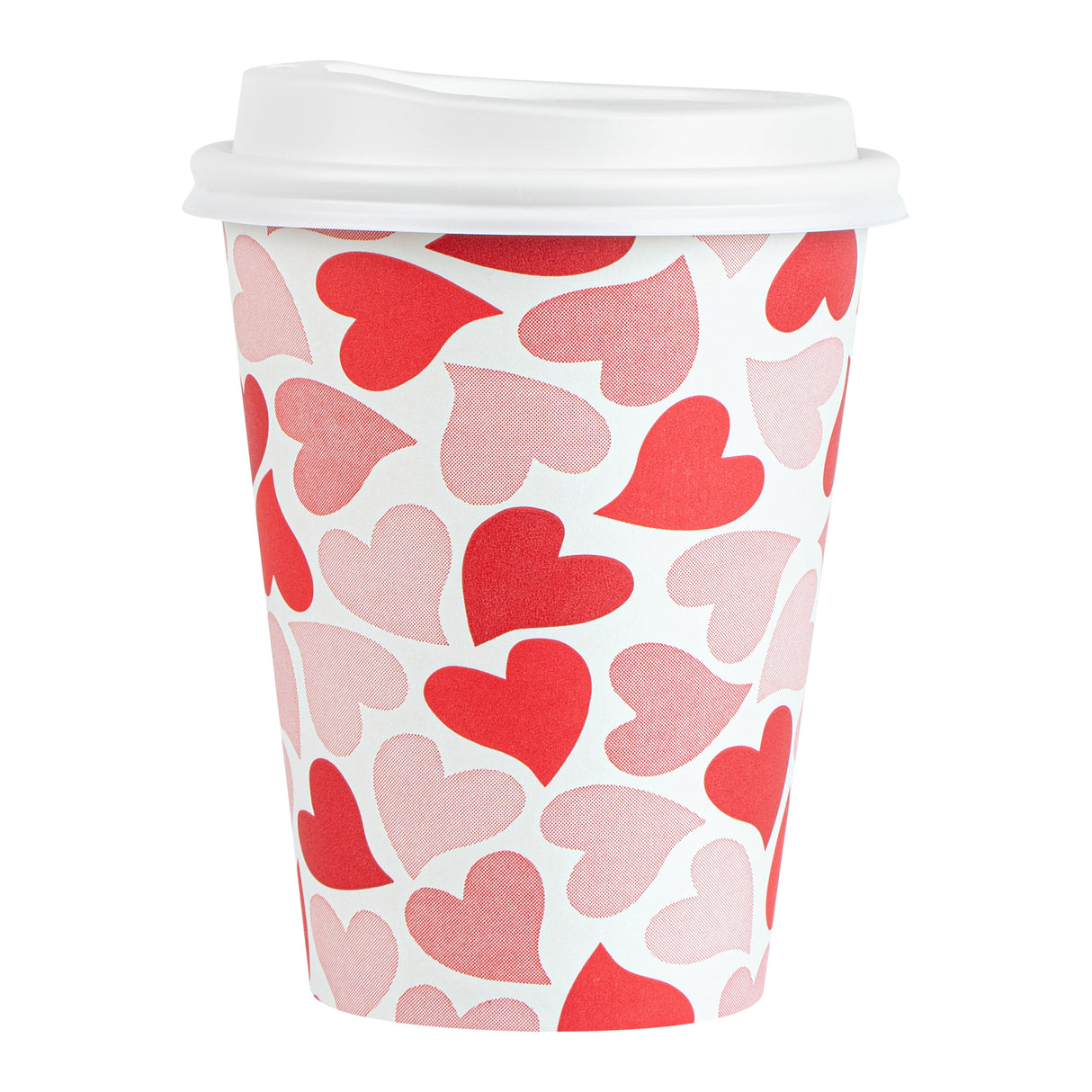 Cup, Hot, Restpresso 12 Ounce, Paper, Valentine's Day Print, 3.50 x 4.75 Inch, includes White Lid,20 - 20 COUNT