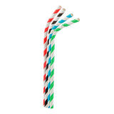 Straws, Bendable, Basic Nature, Paper, Assorted, 7.75 Inch, 6 Millimeter Diameter, Unwrapped,10 - 100 COUNT