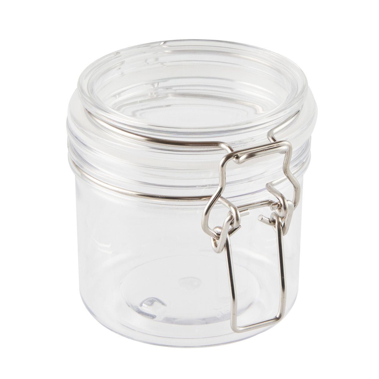 Jars, Storage, Met Lux 12 Ounce, Plastic, Clear, Round, 3.50 x 3.50 x 3.50 Inch, Hinged Lid,10 - 2 COUNT