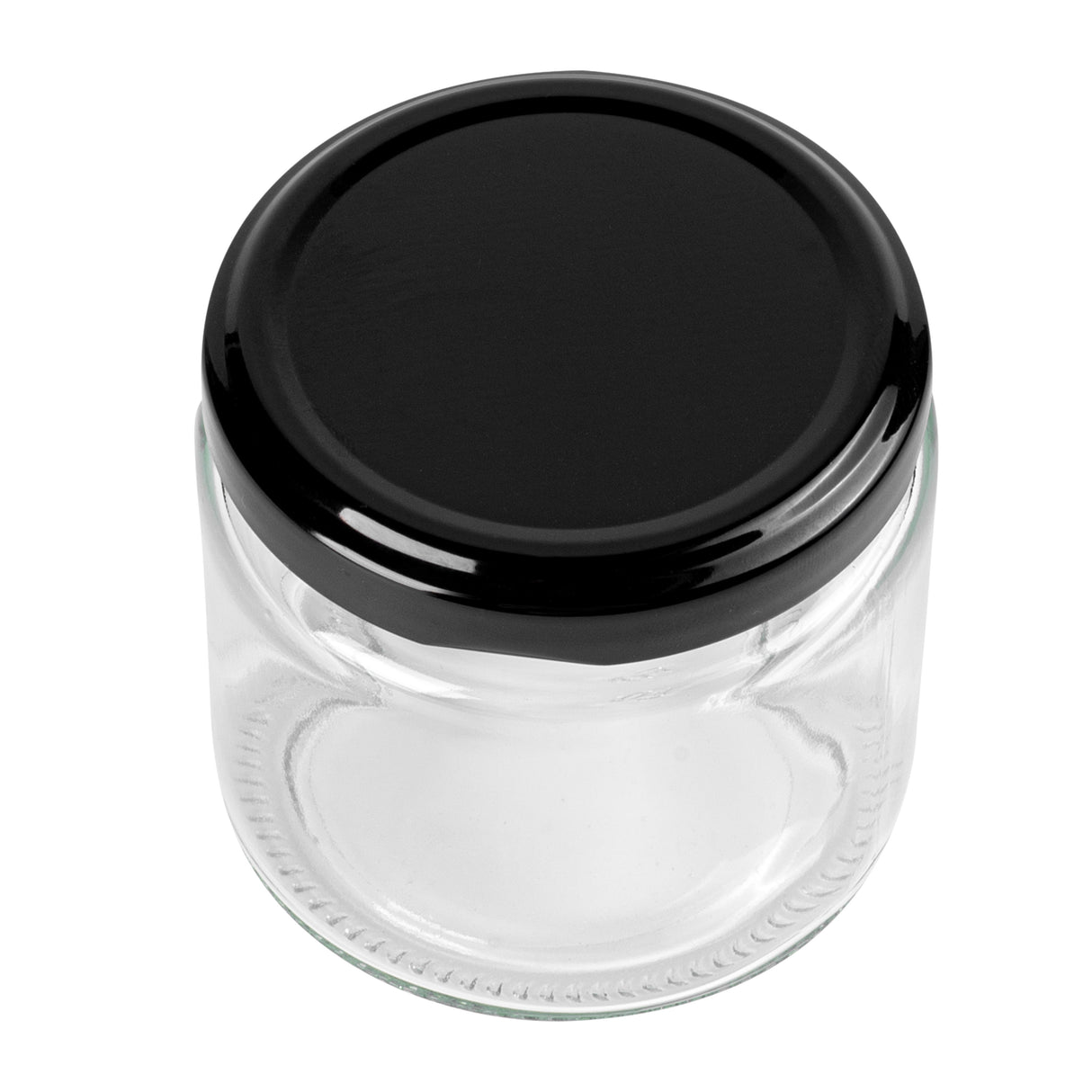 Jars, Storage, Vetri 6 Ounce, Glass, includes Black Metal Lid,10 - 10 COUNT
