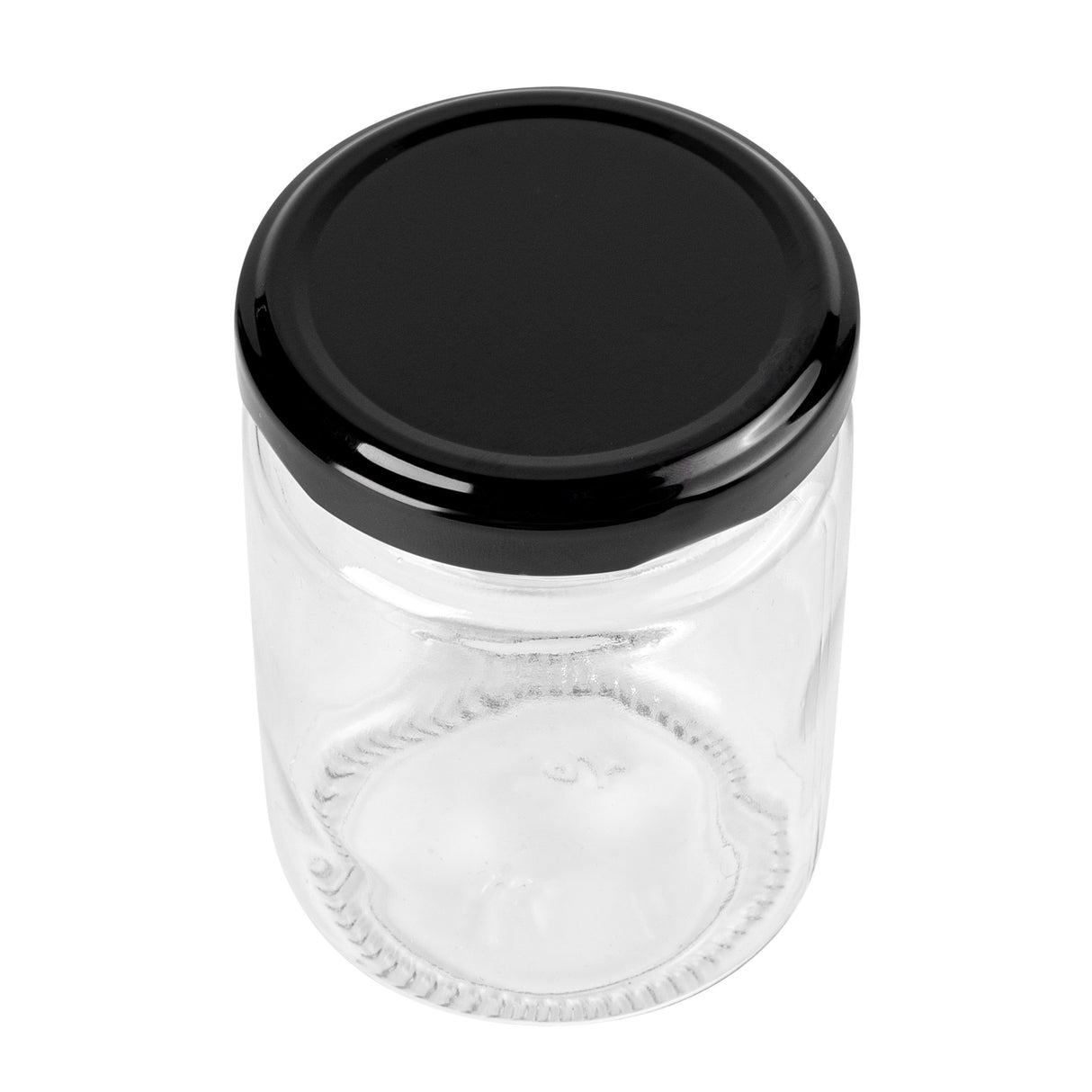 Jars, Storage, Vetri 8 Ounce, Glass, includes Black Metal Lid,10 - 10 COUNT