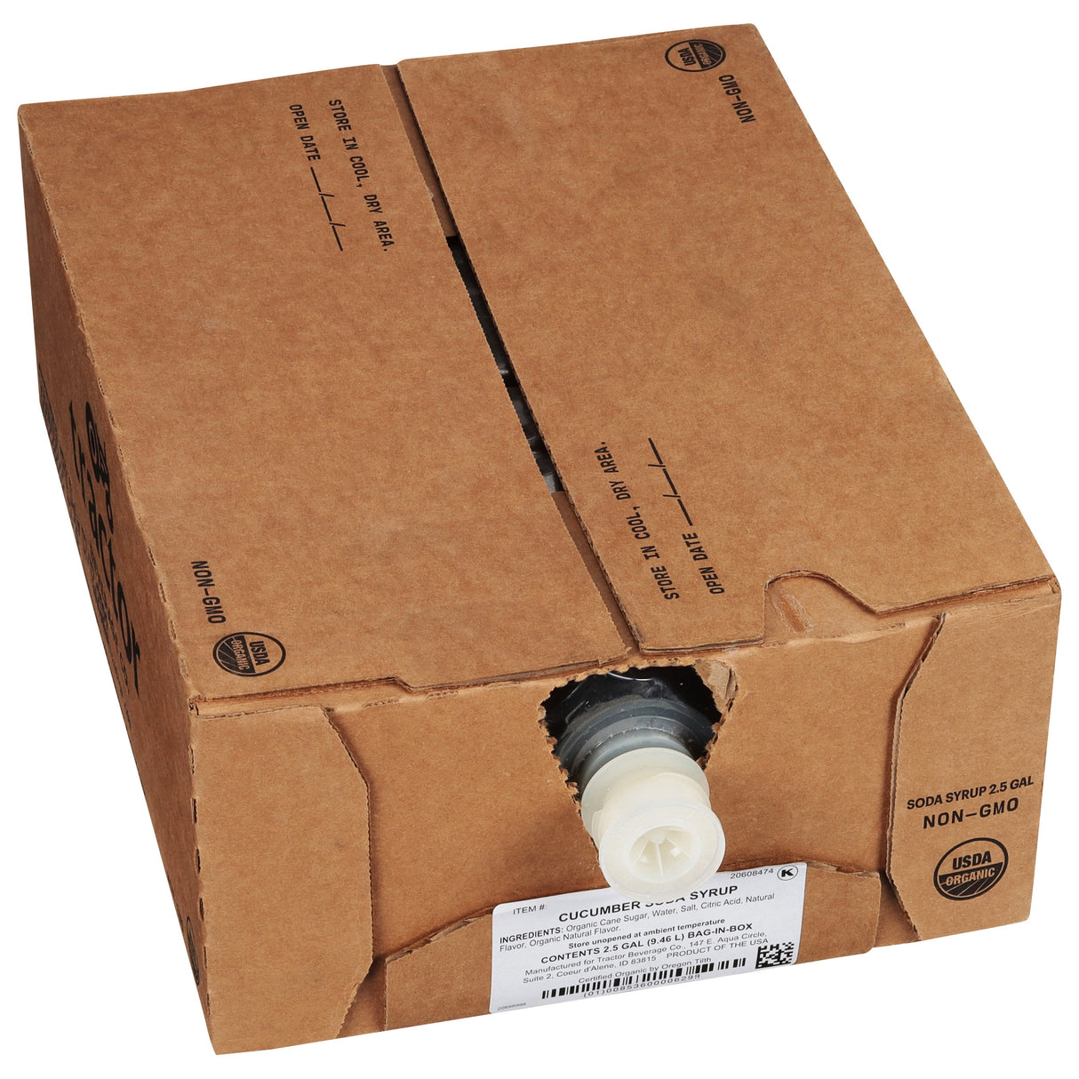 Soft Drink Syrup, Cucumber, 5 to 1 Ratio,1 - 2.5 GALLON