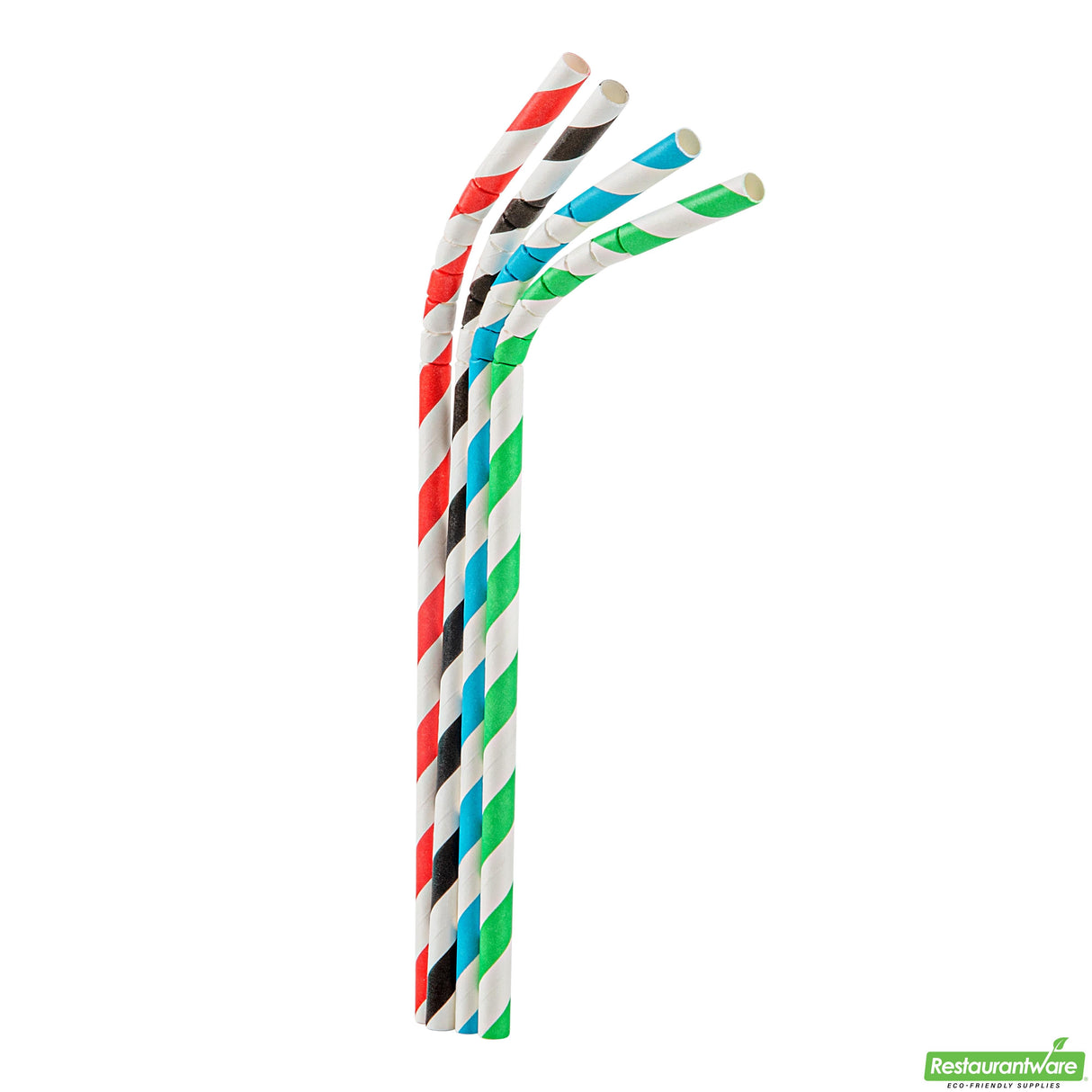 Straws, Bendable, Basic Nature, Paper, Assorted, 7.75 Inch, Unwrapped,100 - 1 EACH