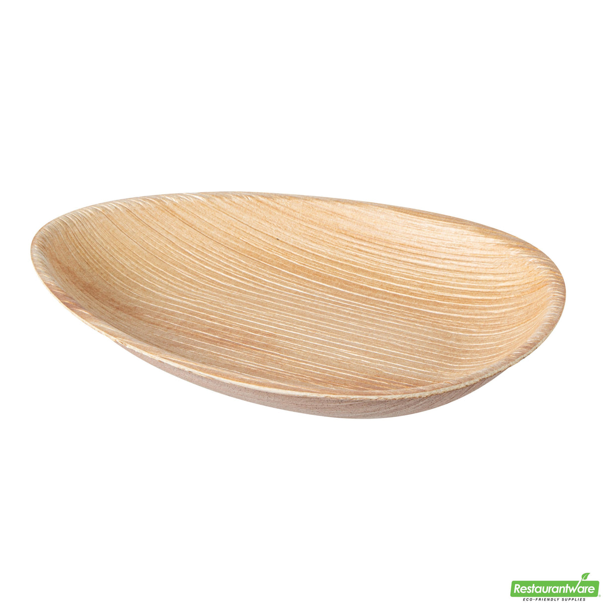 Plates, Indo 6.75 x 4.75 Inch, Palm Leaf, Natural, Egg-Shape,4 - 25 COUNT