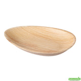 Plates, Indo 6.75 x 4.75 Inch, Palm Leaf, Natural, Egg-Shape,4 - 25 COUNT