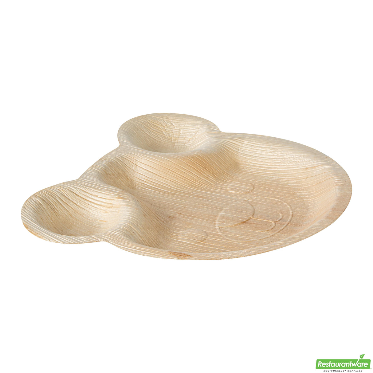 Plates, Indo 9.50 x 8.75 Inch, Palm Leaf, Natural, Bear-Shape,4 - 25 COUNT