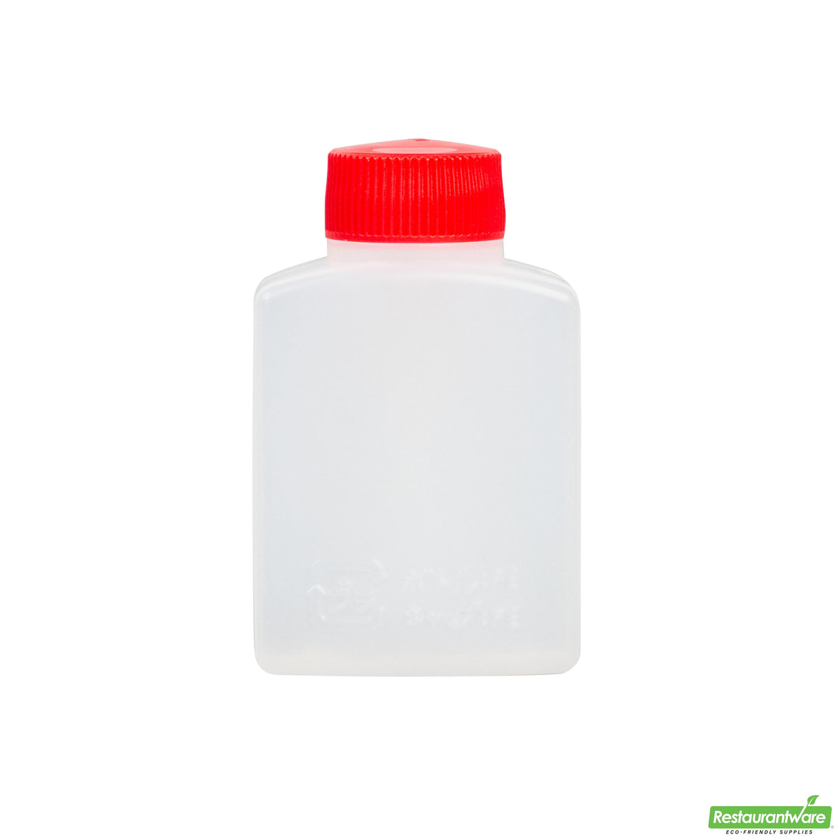 Bottle, Soy Sauce, Bento Tek 1 Ounce, Plastic, Translucent, 1.50 x 0.75 x 2.25 Inch, Red Cap,10 - 100 COUNT