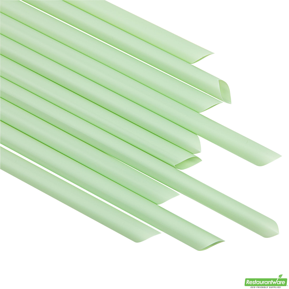 Straws, Boba, Basic Nature, Plastic, Green, Pointed, 9 Inch, Unwrapped, PLA,100 - 1 EACH