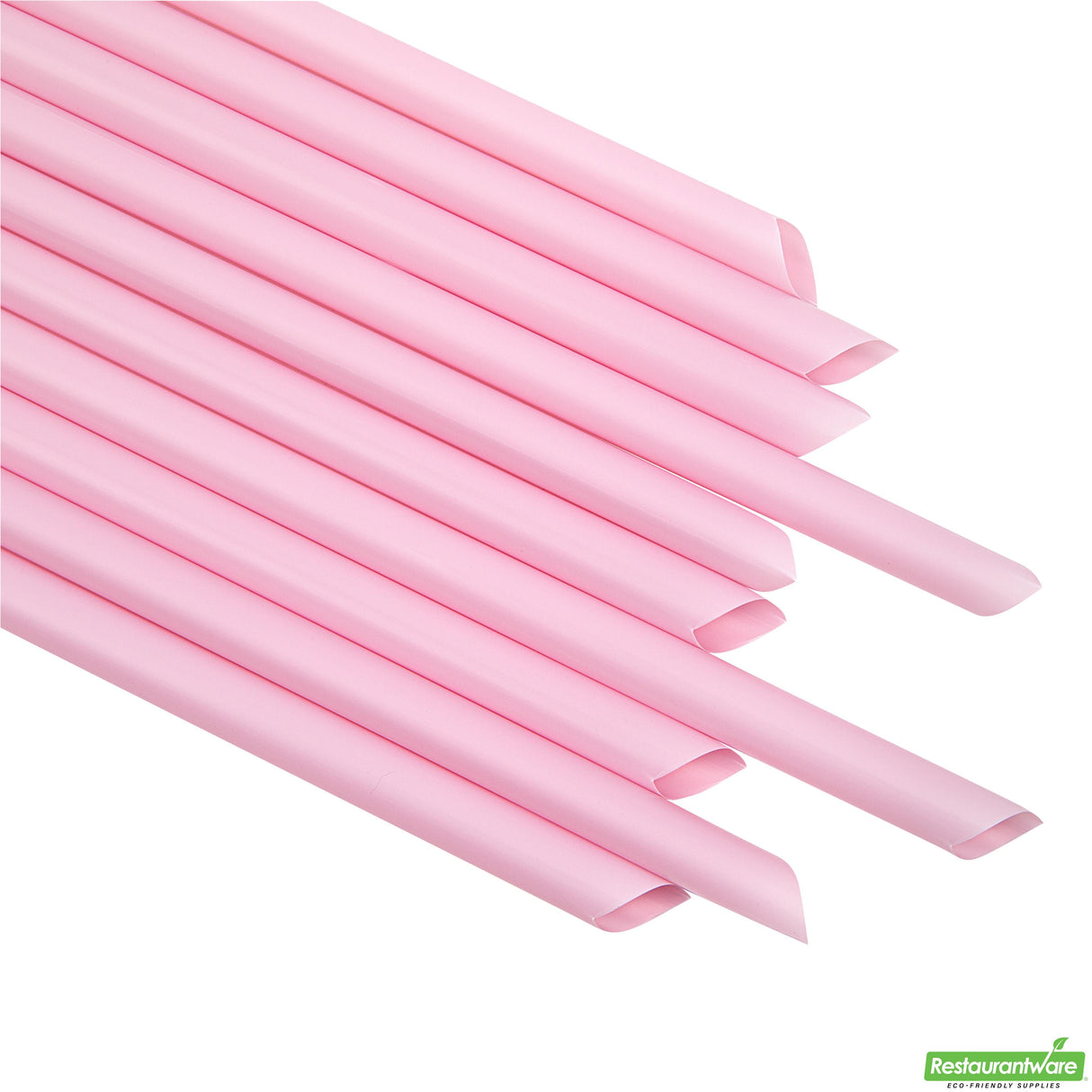 Straws, Boba, Basic Nature, Plastic, Pink, Pointed, 9 Inch, Unwrapped, PLA,100 - 1 EACH