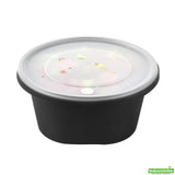 Bowls, Serving, Cater Tek 59 Ounce, Microwavable Plastic, Black, 8 x 8 x 3.75 Inch, includes Clear Lid, Round,4 - 25 COUNT