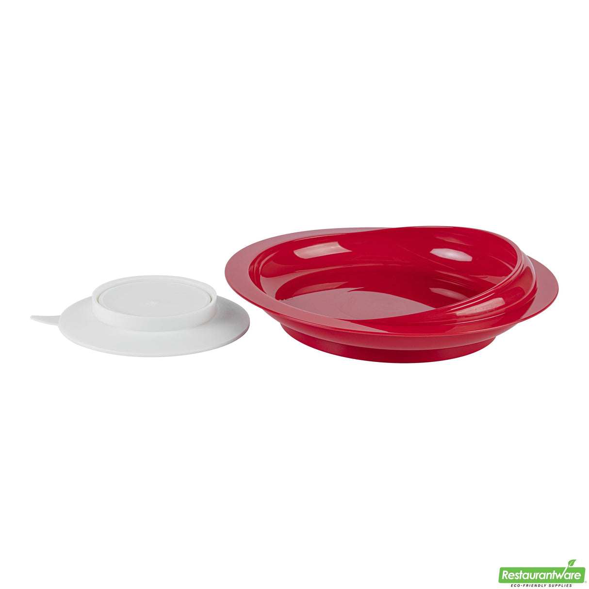 Plates, Scoop, Adapt Tek Plastic, 9 x 9 x 2.25 Inch, Red, Suction Base,20 - 1 COUNT