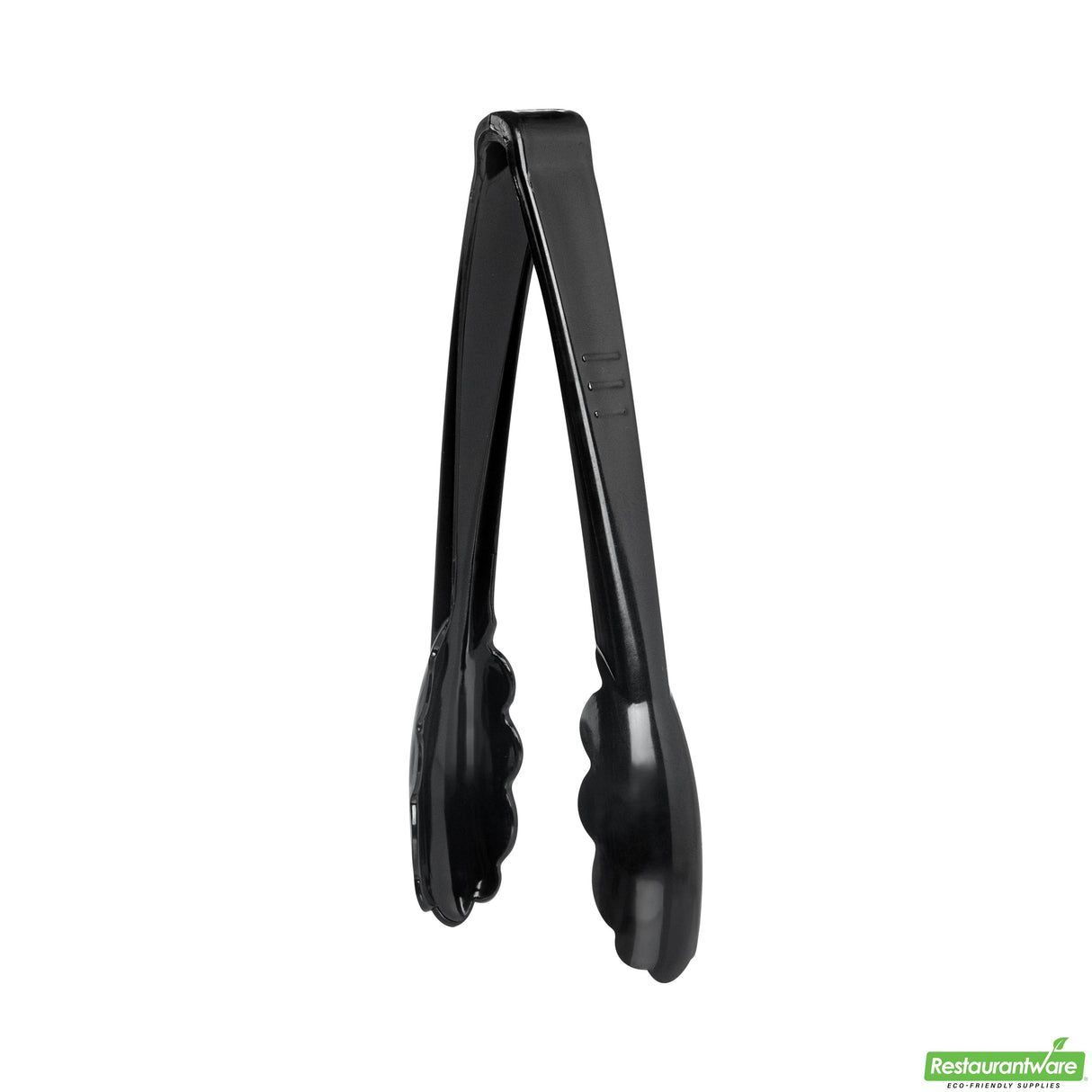 Tongs, Scalloped, Cater Tek Heavy-Duty, 7.50 Inch, Plastic, Black,10 - 10 COUNT