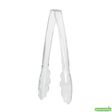 Tongs, Scalloped, Cater Tek Heavy-Duty, 7.50 Inch, Plastic, Clear,10 - 10 COUNT