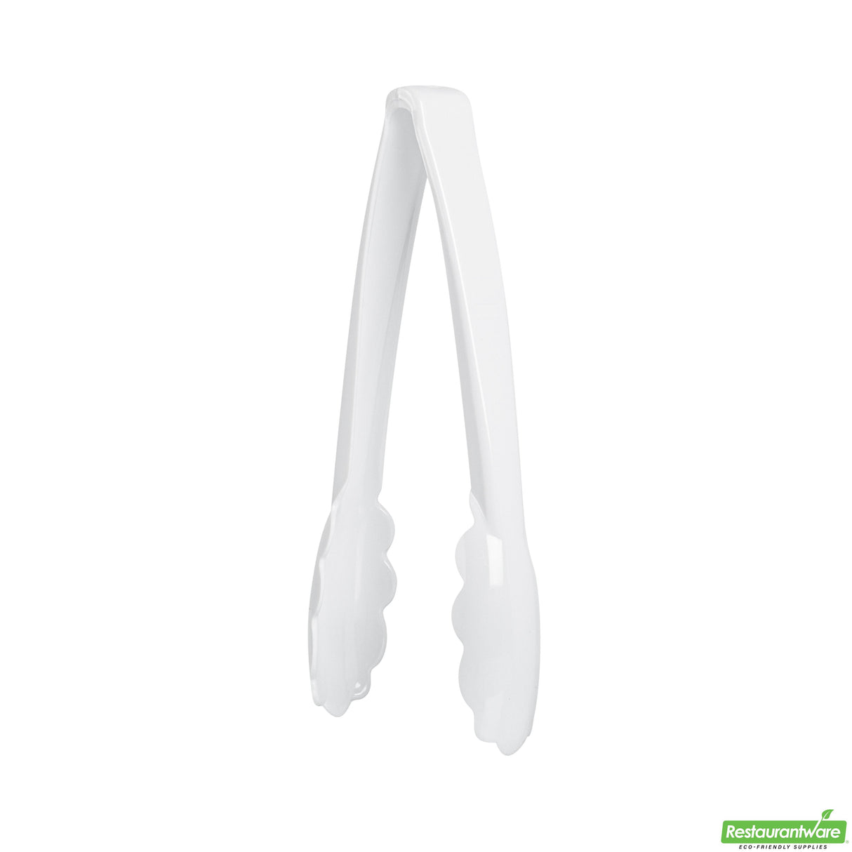 Tongs, Scalloped, Cater Tek Heavy-Duty, 7.50 Inch, Plastic, White,10 - 10 COUNT