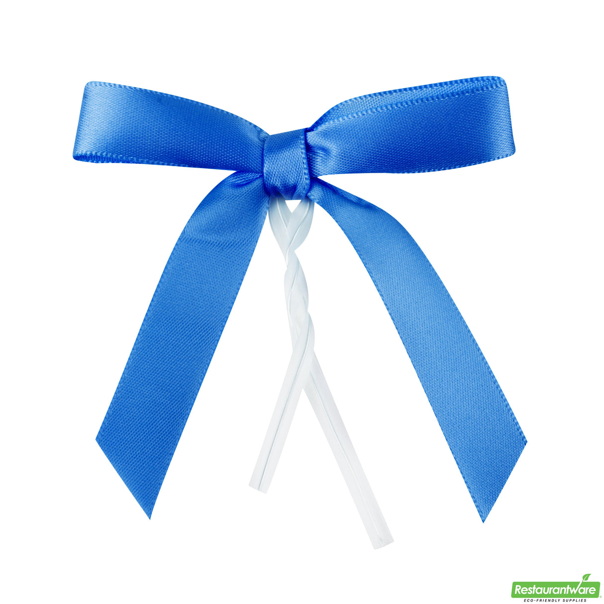 Bows, Twist Tie, Gift Tek 3 x 2.50 Inch, Royal Blue, Polyester Satin, Pre-Tied,100 - 1 EACH