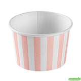 Cups, To-Go, Coppetta 4 Ounce, Paper, Pink & White Stripe, 3 x 3 x 2.50 Inch, Round,200 - 1 EACH