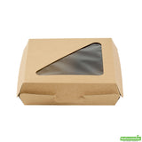 Containers, Eco Tek 6.50 x 6.50 x 2 Inch, Paper, Kraft, Square, with PLA Window, Clamshell,2 - 50 COUNT