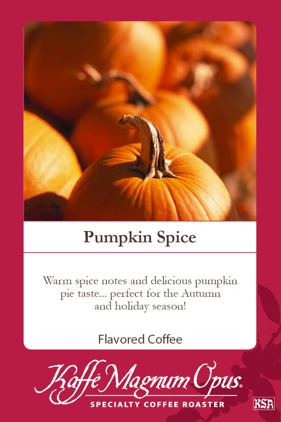 Coffee, Whole Bean, Pumpkin Spice,2 - 5 POUND