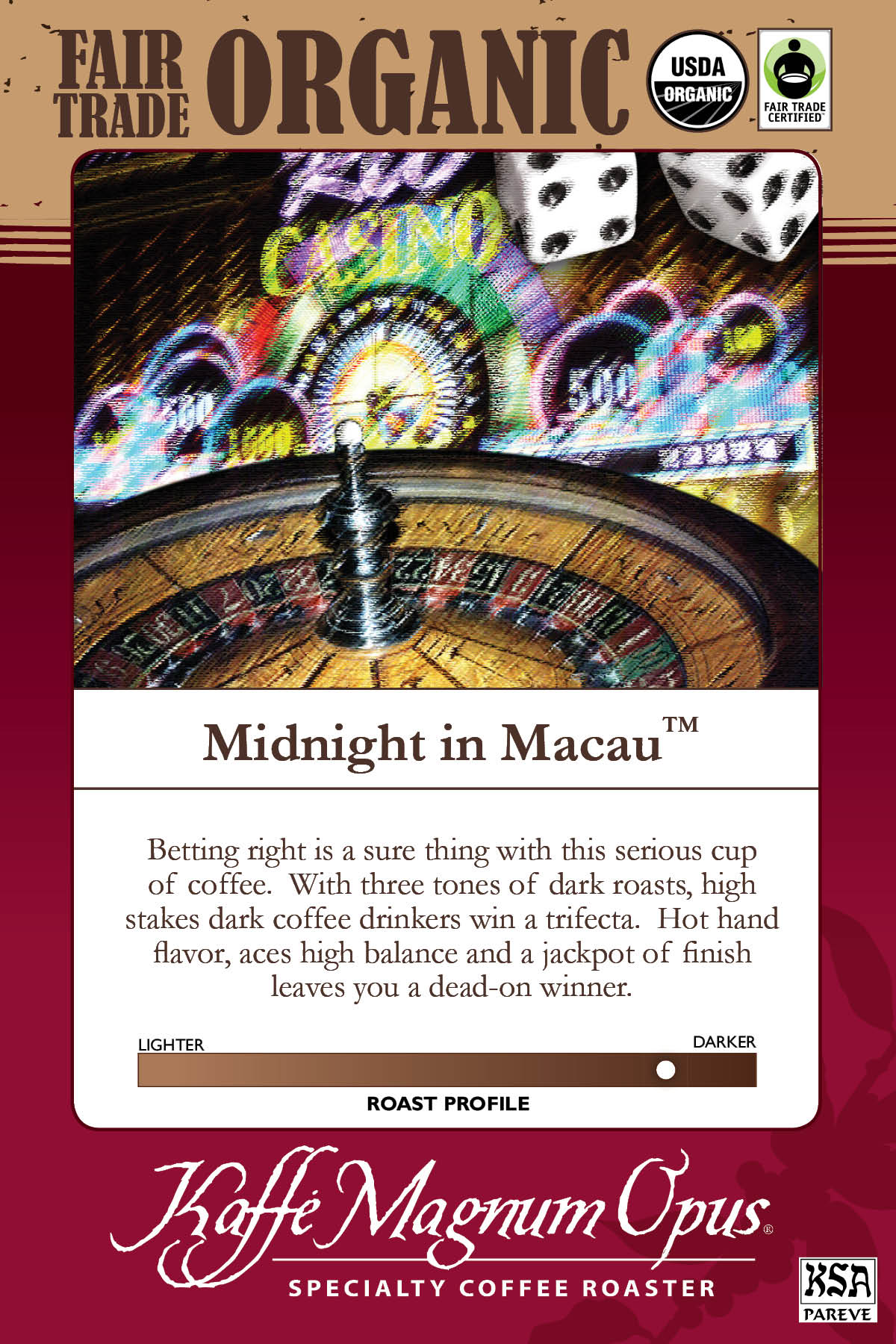 Coffee, Whole Bean, Midnight in Macau,2 - 5 POUND