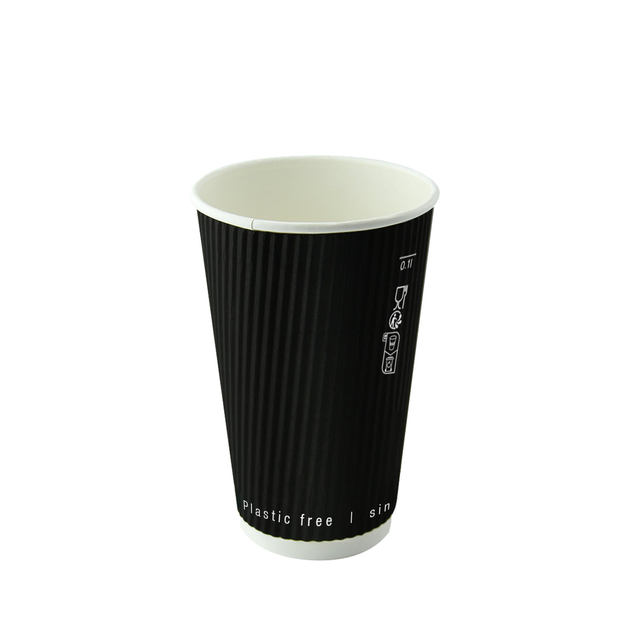 Cups, 12 Ounce, Paper, Black, Rippled-Wall,20 - 50 COUNT