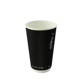 Cups, 12 Ounce, Paper, Black, Rippled-Wall,20 - 50 COUNT