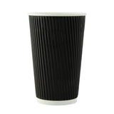 Cups, 16 Ounce, Paper, Black, Rippled-Wall,20 - 50 COUNT