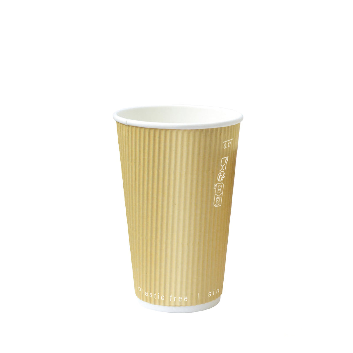 Cups, 10 Ounce, Paper, Kraft, Ripple-Wall, 3.5 x 3.3 Inch,20 - 25 COUNT