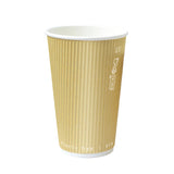 Cups, 16 Ounce, Paper, Kraft, Ripple-Wall,20 - 50 COUNT