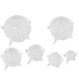 Lid Sets, 7.7 Inch, Silicone, Translucent, Reusable,10 - 10 EACH