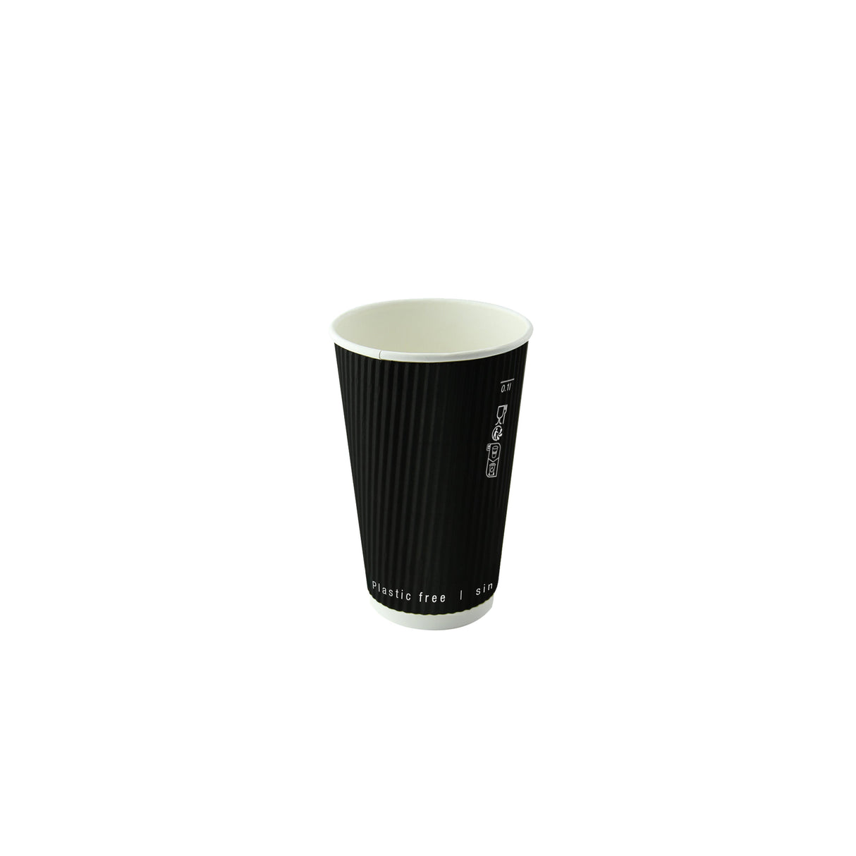 Cups, 4 Ounce, Paper, Black, Rippled-Wall,40 - 50 COUNT