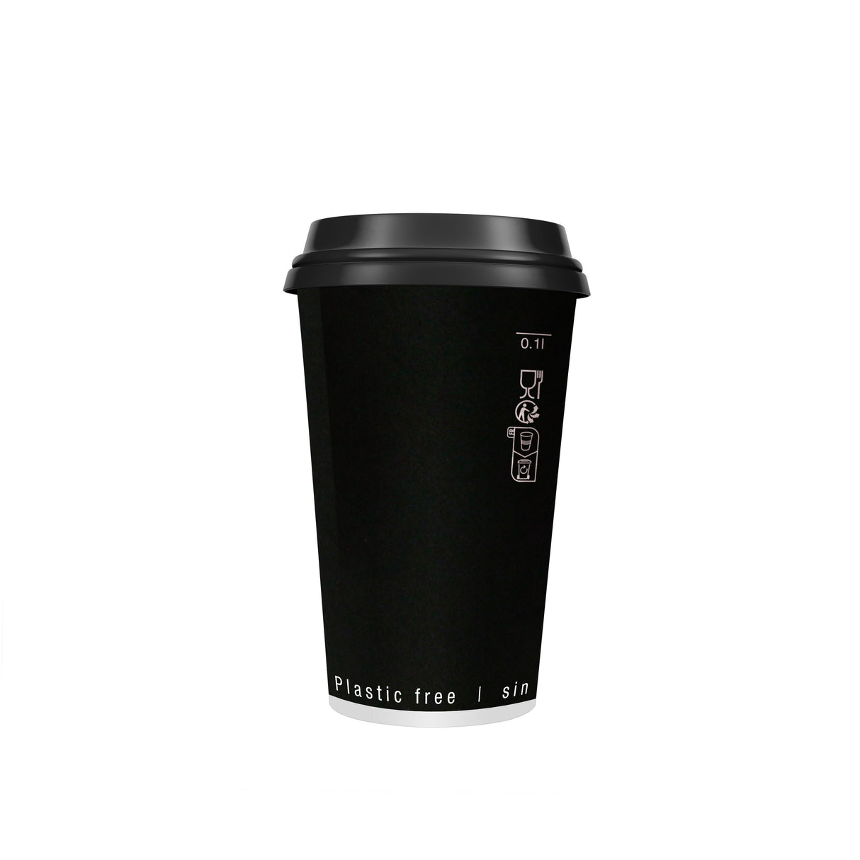 Cups, 10 Ounce, Paper, Black, Double-Wall, 3.5 x 3.3 Inch,20 - 25 COUNT