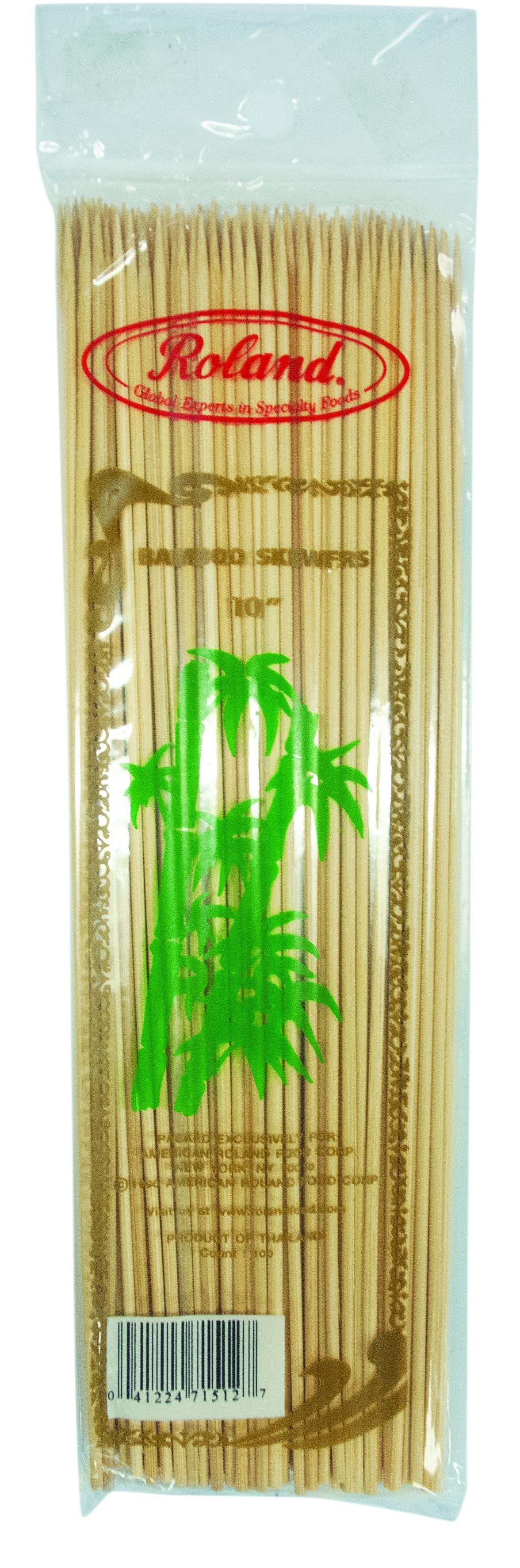 Skewers, 10 Inch, Bamboo, 3 Millimeter Diameter,192 - 100 COUNT