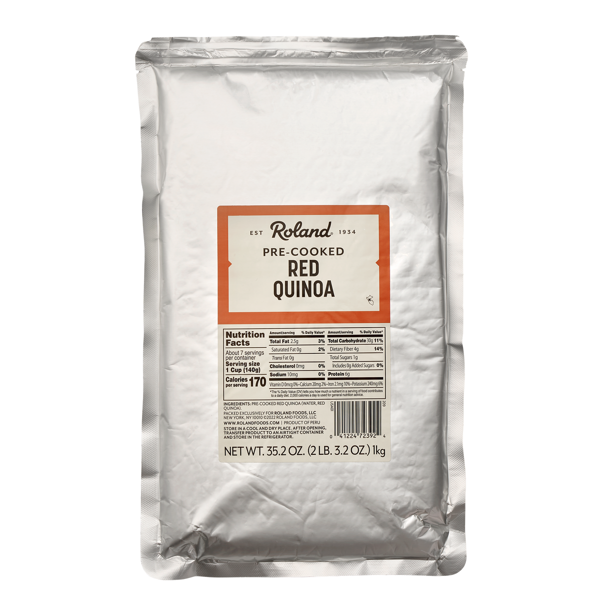 Quinoa, Red, Cooked,6 - 35.2 OUNCE