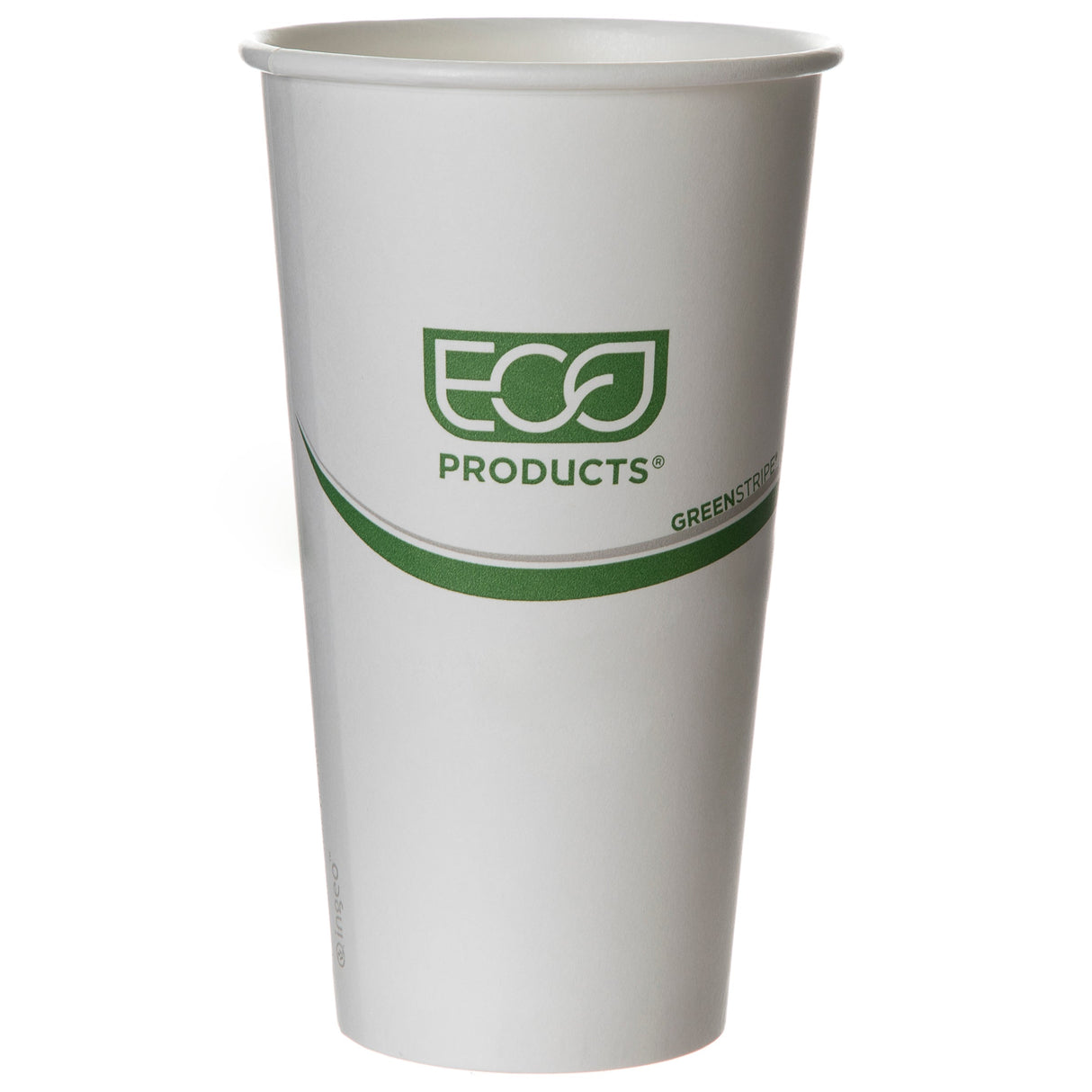 Cups, Hot, 20 Ounce, Paper, White with Green Stripe, Compostable, 20 Ounce,20 - 50 COUNT