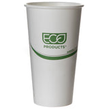 Cups, Hot, 20 Ounce, Paper, White with Green Stripe, Compostable, 20 Ounce,20 - 50 COUNT