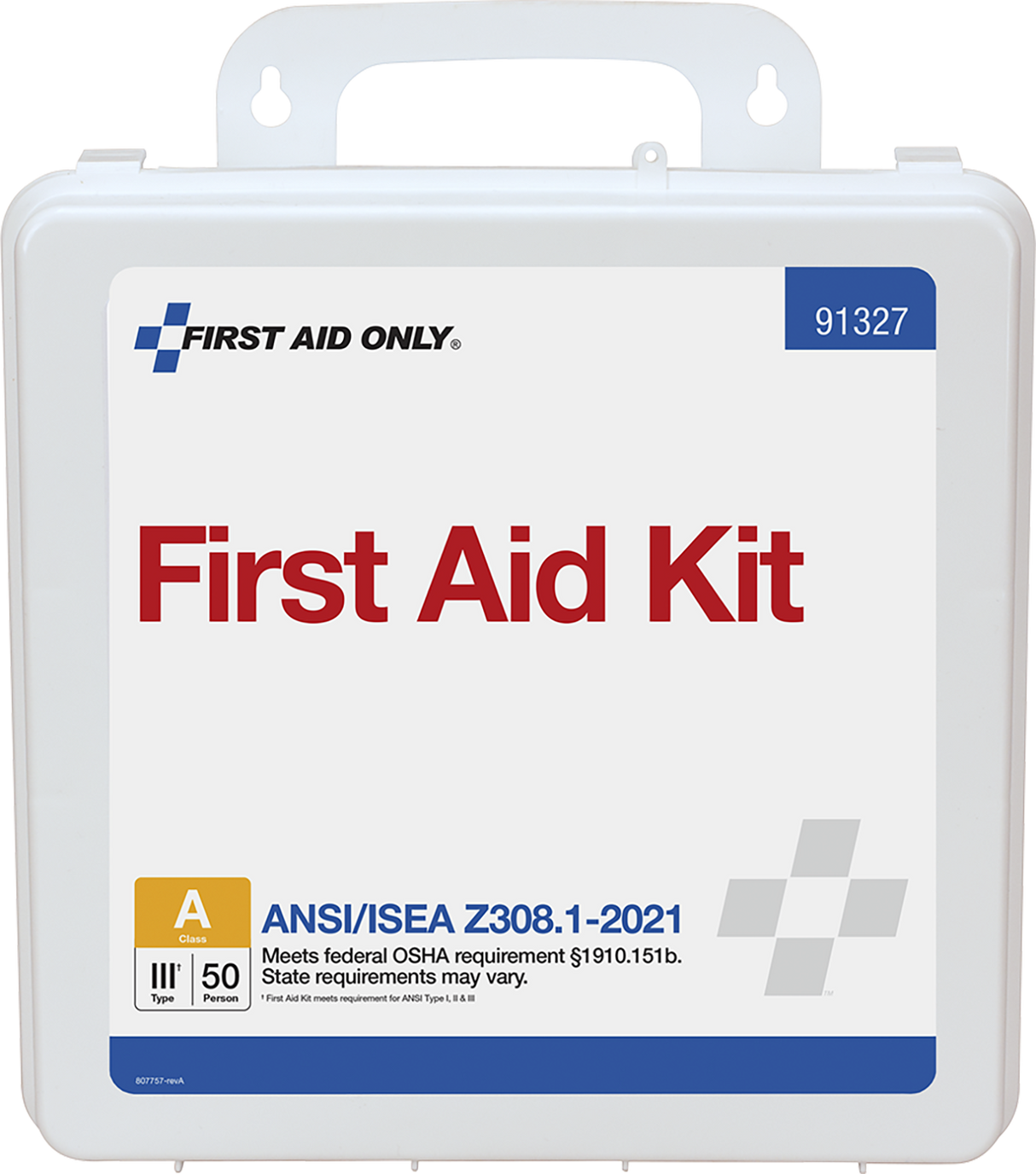 Kit, First Aid, 50 Person, Plastic,1 - 184 PIECE