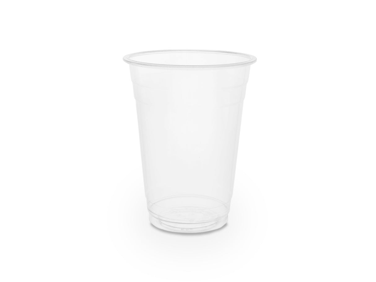 Cups, Cold, 16 Ounce, Plastic, Clear with Green Decor, PLA,20 - 50 COUNT