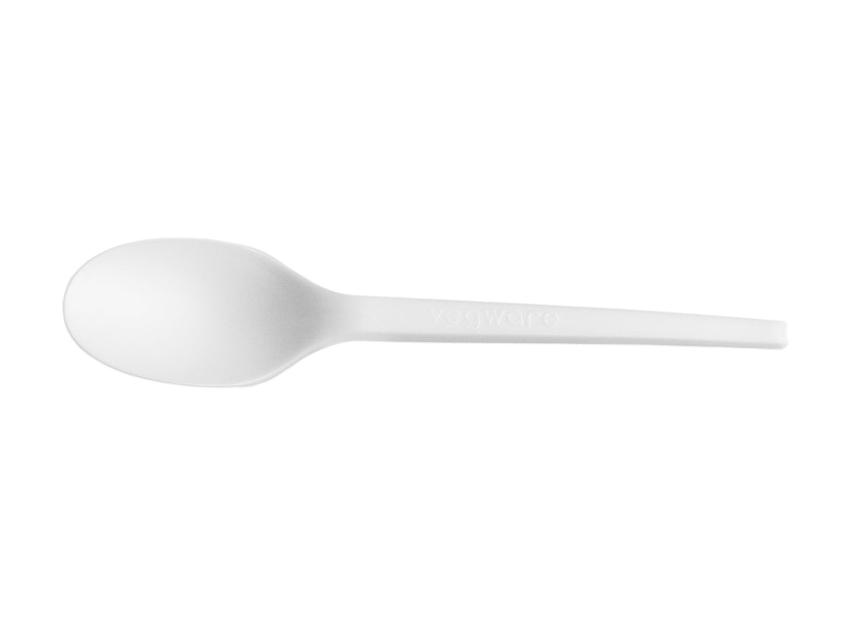 Spoons, Plastic, White, 6.5 Inch, PLA, Compostable,20 - 50 COUNT