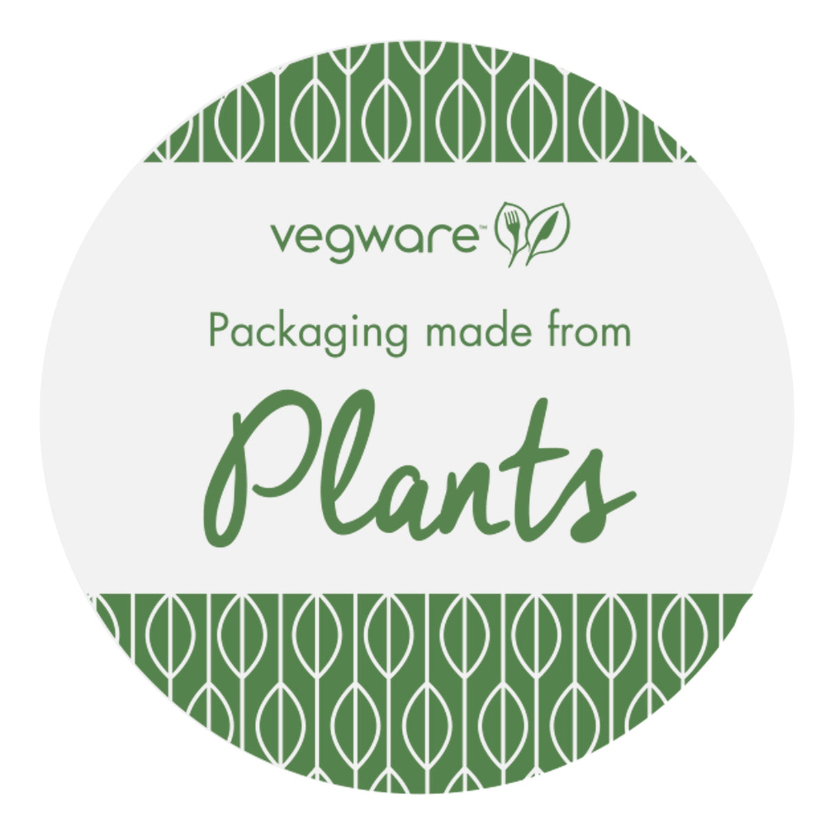 Stickers, Write-On, 1.7 Inch, Paper, White with Green Decor, Round, Compostable,1 - 1000 COUNT