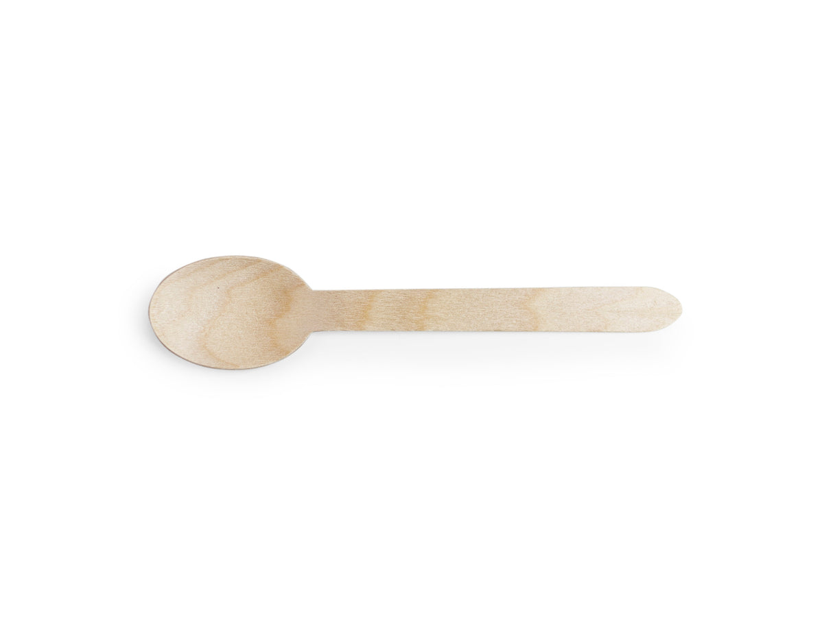 Spoons, Wood, Natural, 6 Inch, Birch, Compostable,10 - 100 COUNT