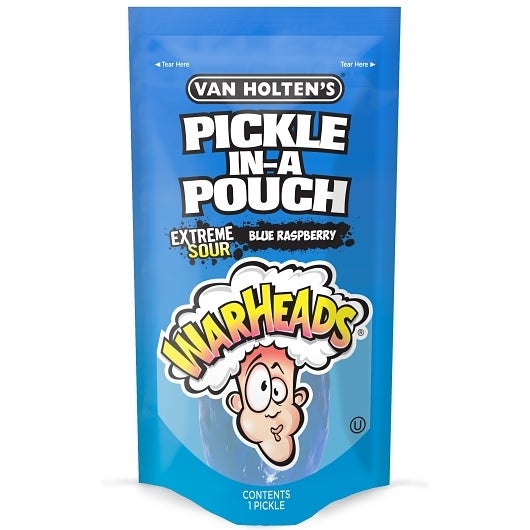 Pickles, Warheads Whole, Blue Raspberry Sour, Jumbo, Single-Serve Pouch,12 - 1 COUNT