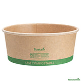 Containers, Take-Out, 17 Ounce, Paper, Kraft, Round, Compostable,50 - 1 EACH