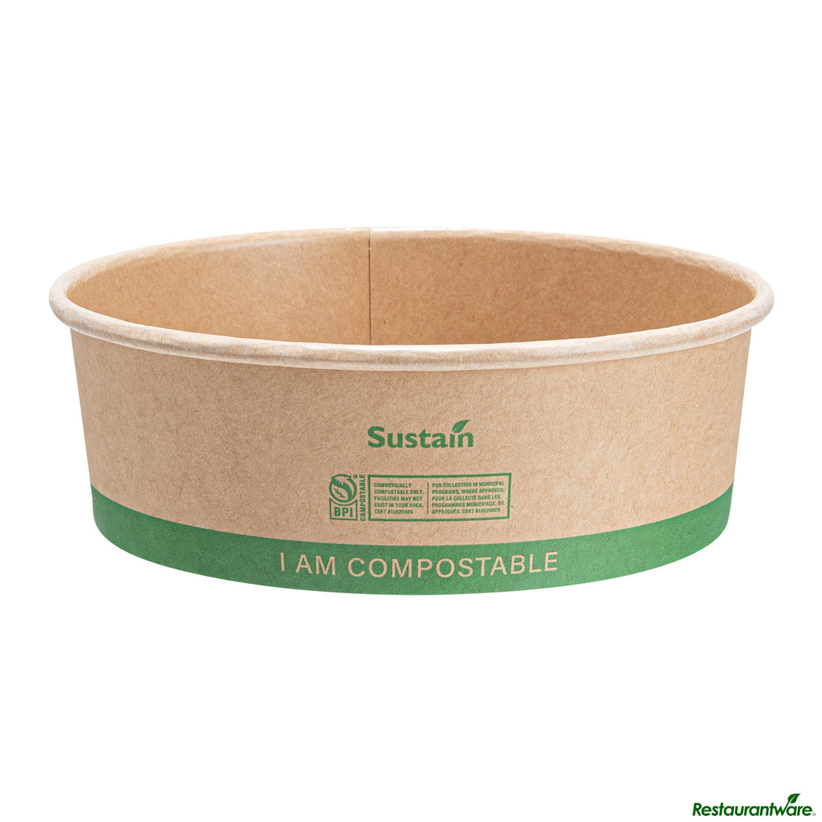 Containers, Take-Out, 25 Ounce, Paper, Kraft, Round, Compostable,50 - 1 EACH