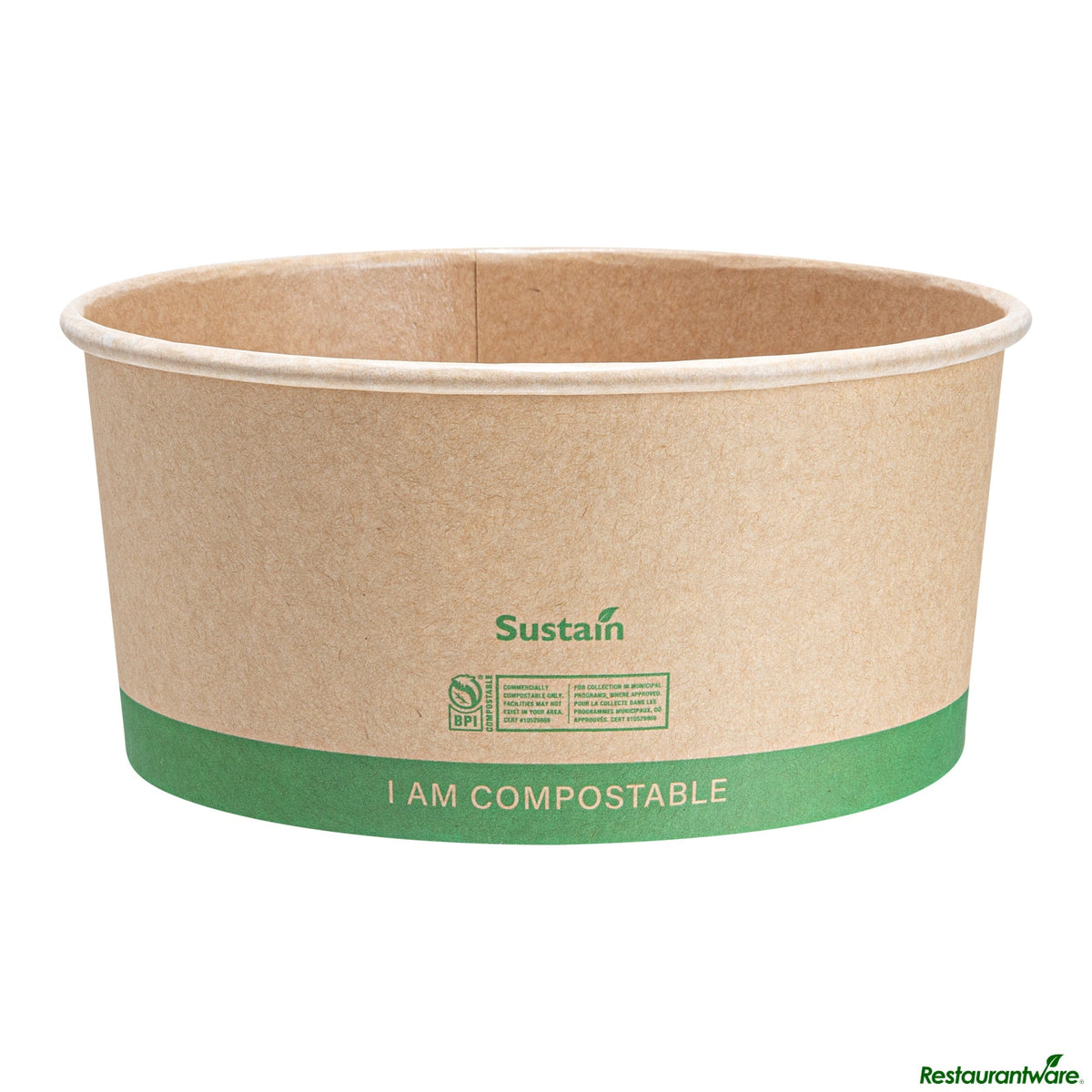 Containers, Take-Out, 44 Ounce, Paper, Kraft, Round, Compostable,50 - 1 EACH