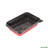 Boxes, Take-Out, Bento Tek 16 Ounce, Plastic, Red, 7.25 x 4.75 x 1.5 Inch, Rectangle,50 - 1 EACH