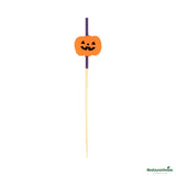 Skewers, Jack-o-lantern, 4 inch, Bamboo, Orange, 4 Linear Inch,1 - 1000 COUNT